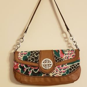 Kate Landry Floral Brown/Pink/Green Shoulder BAG
